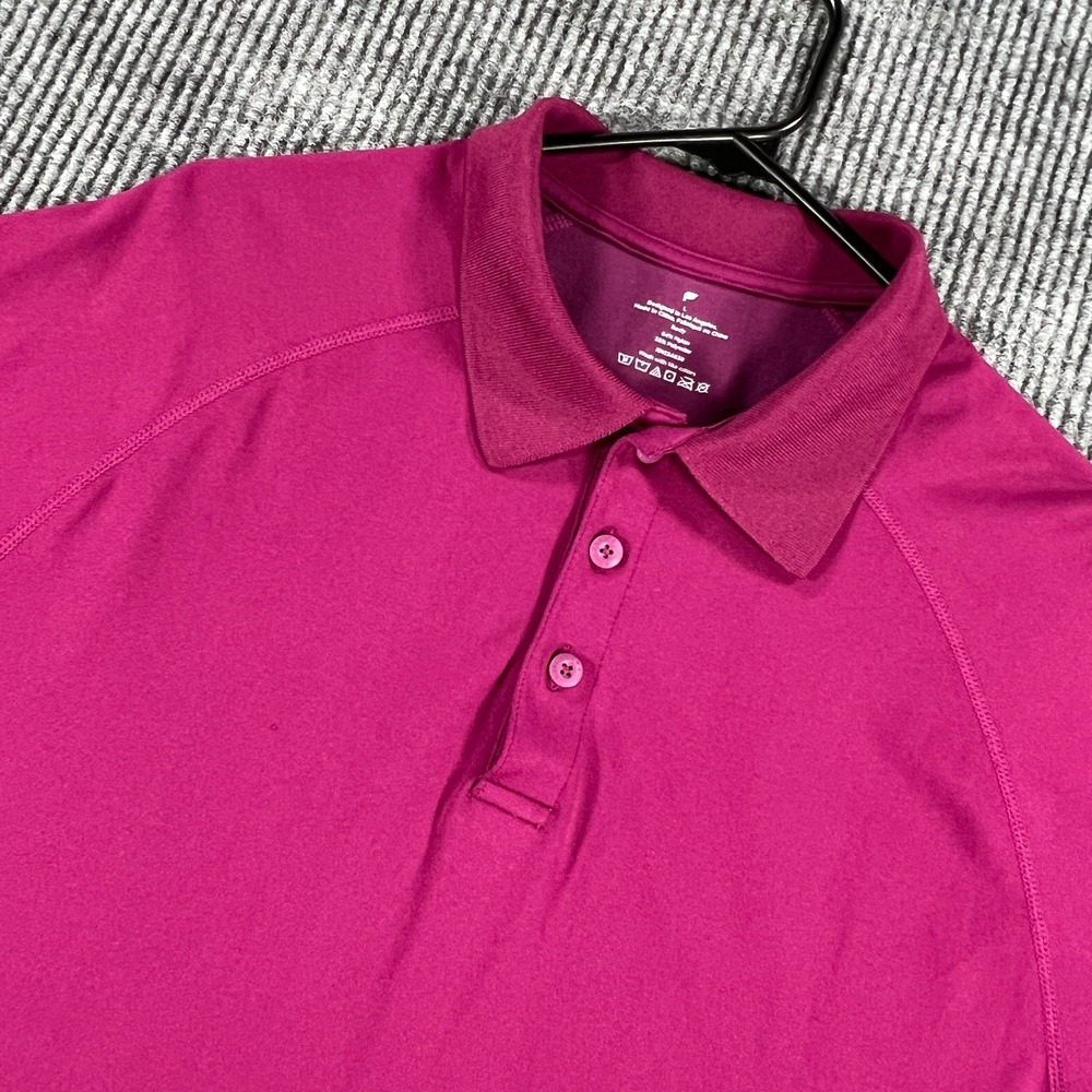 Fabletics Polo Shirt Mens Large Purple Solid Short Sleeve Performance Golf Casua